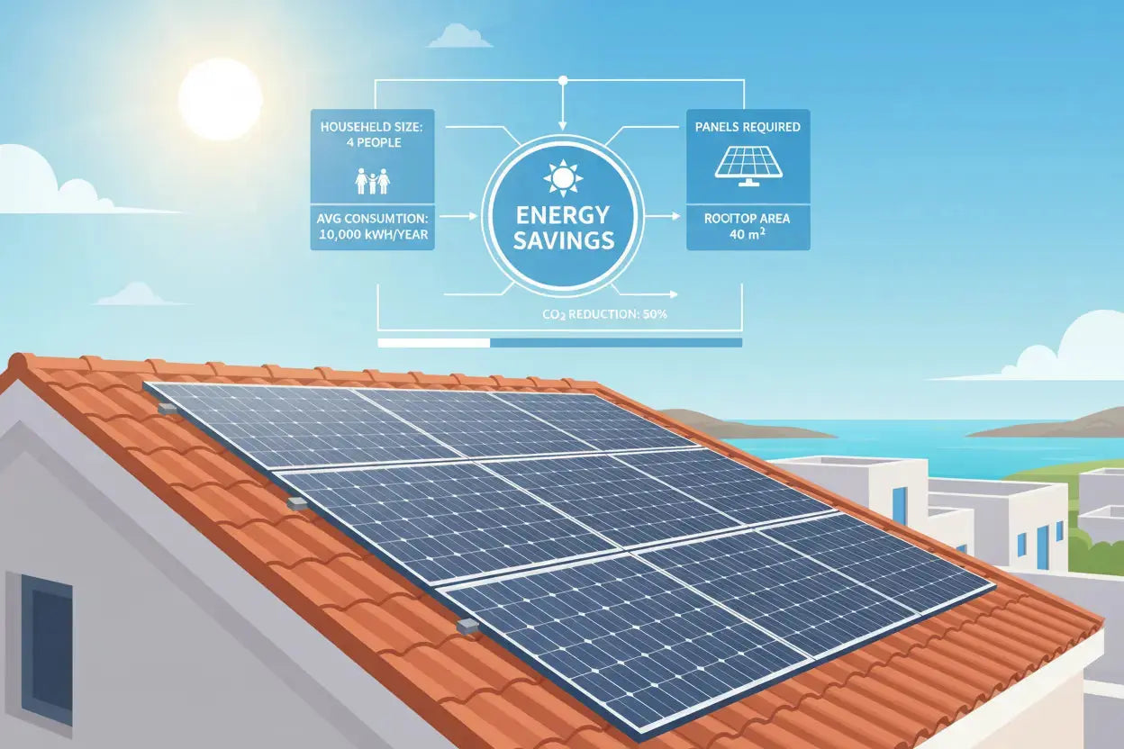 "Υπολογισμός πόσα φωτοβολταϊκά πάνελ χρειάζομαι για το σπίτι μου – οδηγός 2026"