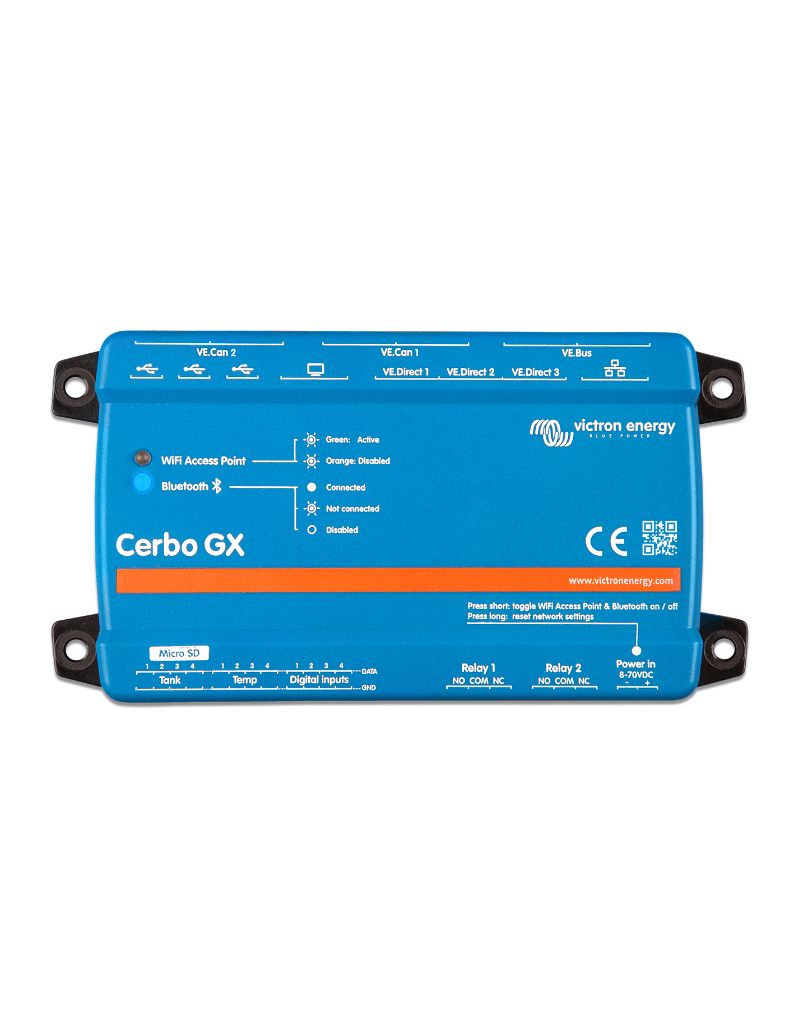 Victron Cerbo GX με GX Touch 50 για έλεγχο και παρακολούθηση αυτόνομου φωτοβολταϊκού συστήματος