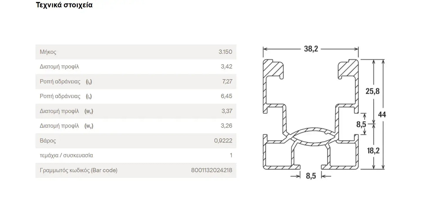 Προφίλ Αλουμινίου Fischer SolarFish H44 AL 4.15m Fischer